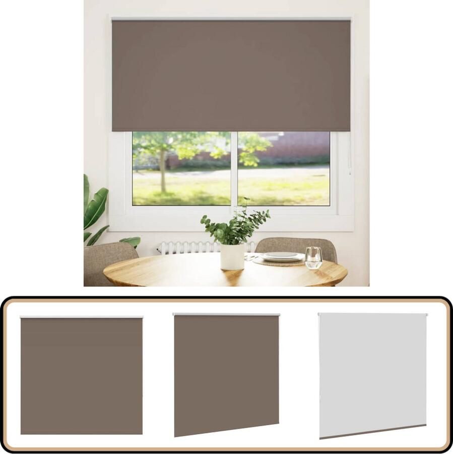 VidaXL Rolgordijn Verduisterend 160x150 cm Koffie Rolgordijnen Privacy Gordijnen Lichtwerkende Gordijnen Kamerscherm Woonkamer Gordijn