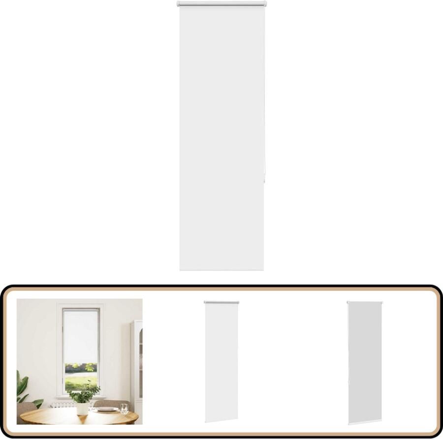 VidaXL Rolgordijn Verduisterend 40x175 cm Wit Rolgordijnen Verduisterend Gordijn Kamerscherm Privacy Screen Licht Regulering