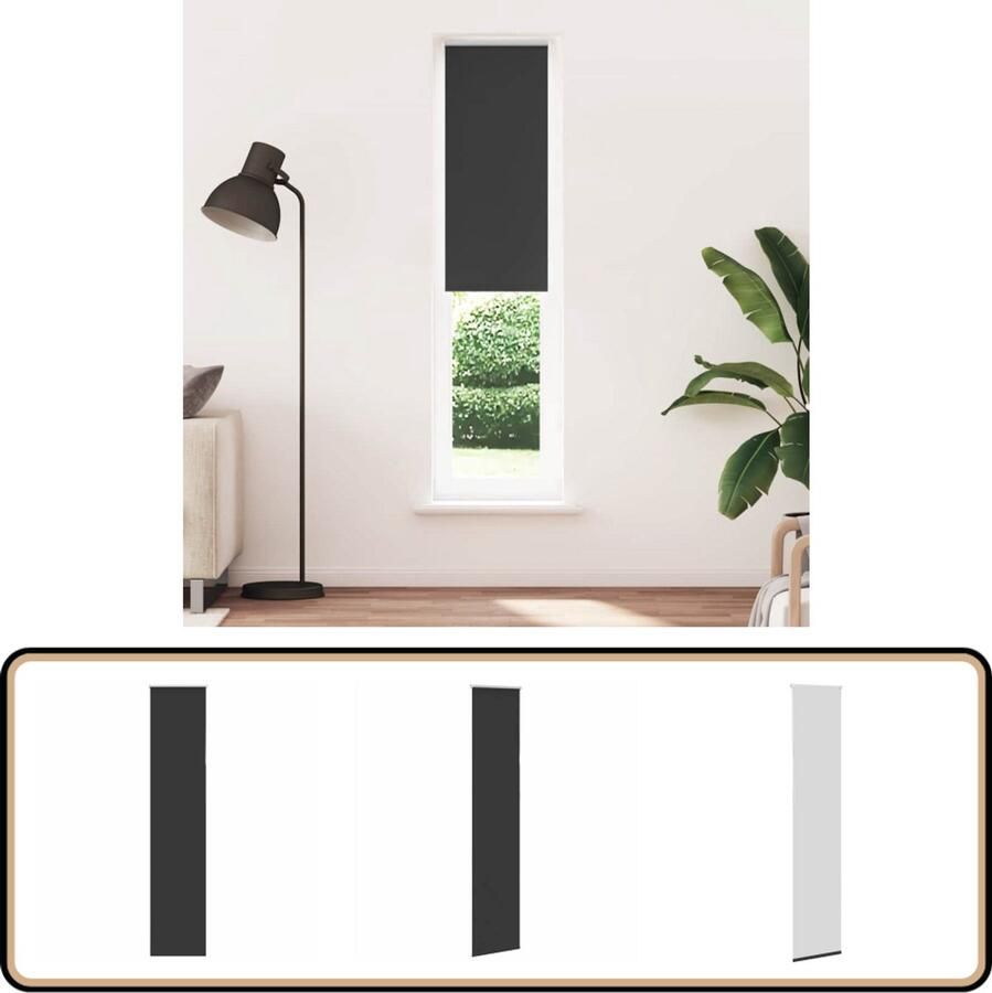 VidaXL Rolgordijn Verduisterend 50x210 cm Zwart Rolgordijn Verduisterend Gordijn Blackout Gordijn Kamerscherm Woonkamer Decoratie