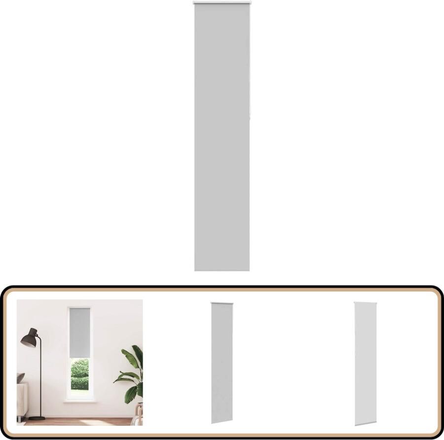 VidaXL Rolgordijn Verduisterend 55x210 cm Polyester Rolgordijn Verduisterend Licht Grijs Privacy Kamerscherm