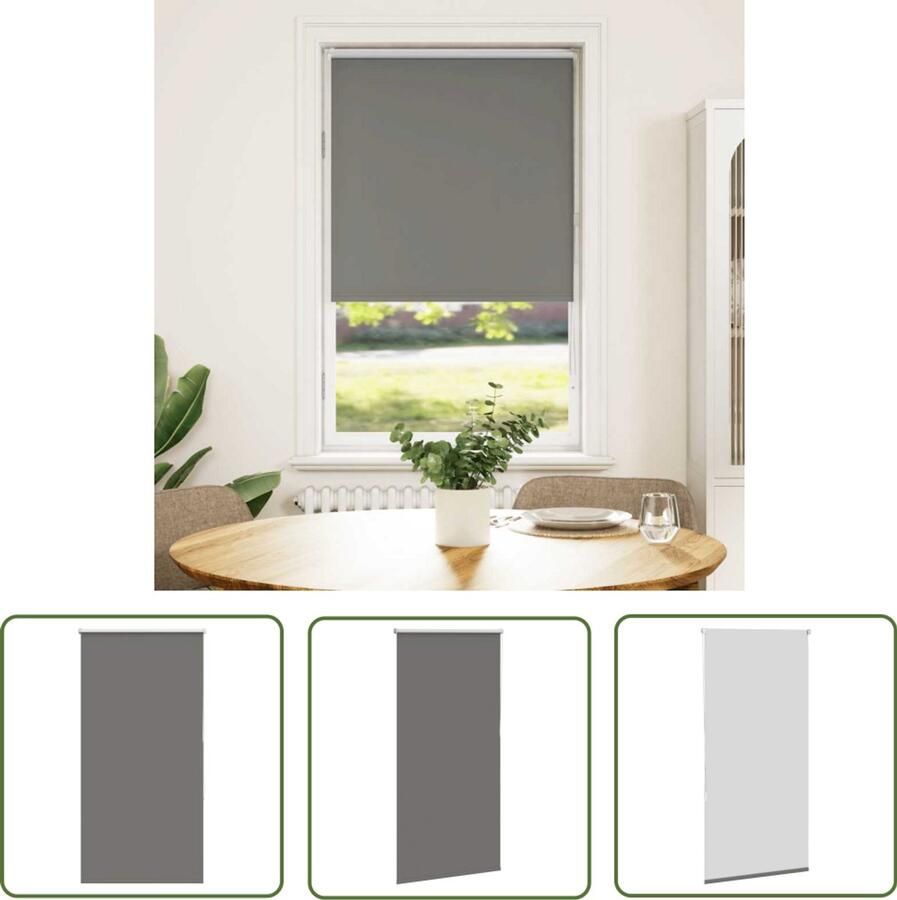 VidaXL Rolgordijn Verduisterend 65x130cm Grijs Rolgordijn Verduisterend Gordijn Privacy Gordijn Lichtregelaar Kamerscherm