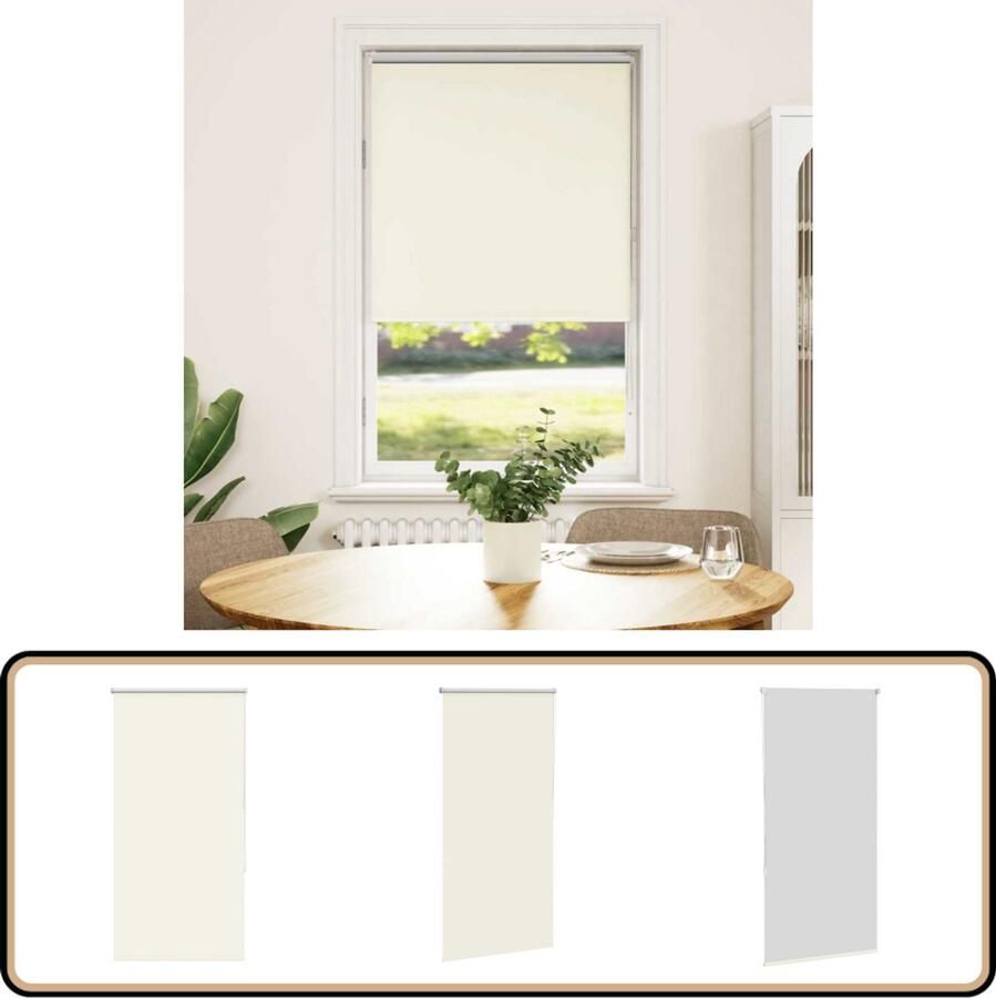 VidaXL Rolgordijn Verduisterend 85x130 cm Gebroken Wit Rolgordijnen Gordijnen Verduisterend Kamerscherm Woonkamer Decoratie