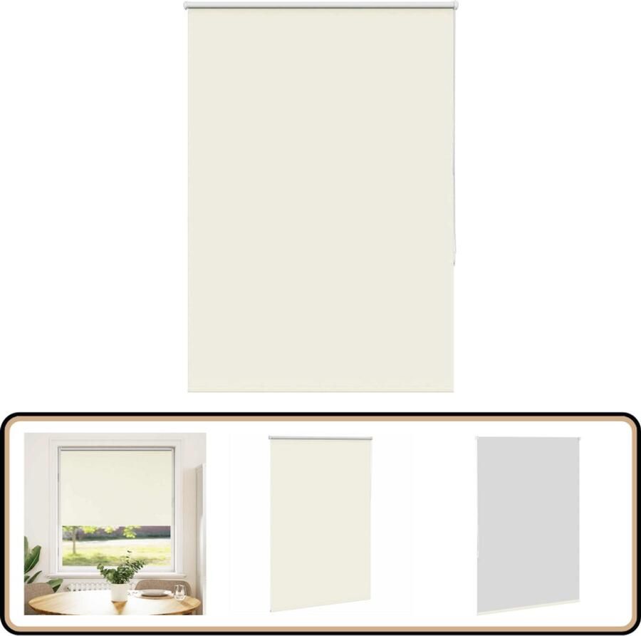 VidaXL Rolgordijn Verduisterend 90x150 cm Gebroken Wit Rolgordijn Privacy Gordijn Lichtwerende Gordijnen Kamerscherm Interieur Decoratie