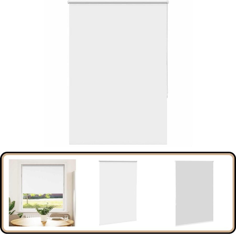 VidaXL Rolgordijn Verduisterend 95x130 cm Wit Rolgordijn Verduisterend Gordijn Privacy Gordijn Lichtregelaar Kamerscherm