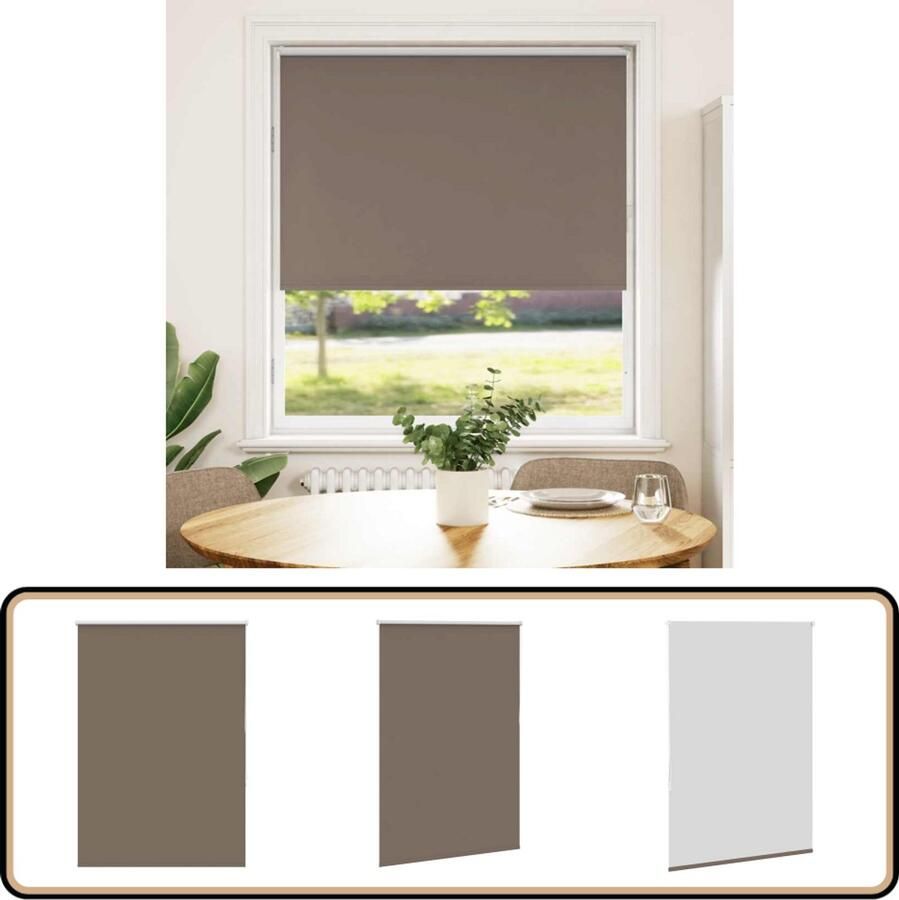 VidaXL Rolgordijn Verduisterend Koffie 105x130 cm Rolgordijn Privacy Gordijnen Lichtwerende Gordijnen Kamerscherm Interieur Decoratie