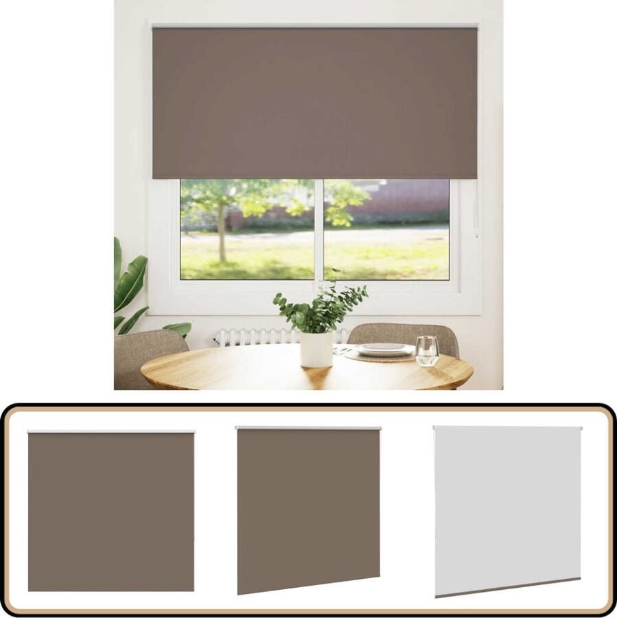 VidaXL Rolgordijn Verduisterend Koffie 165x150 cm Rolgordijn Verduisterend Gordijn Kamerscherm Privacy Lichtregeling