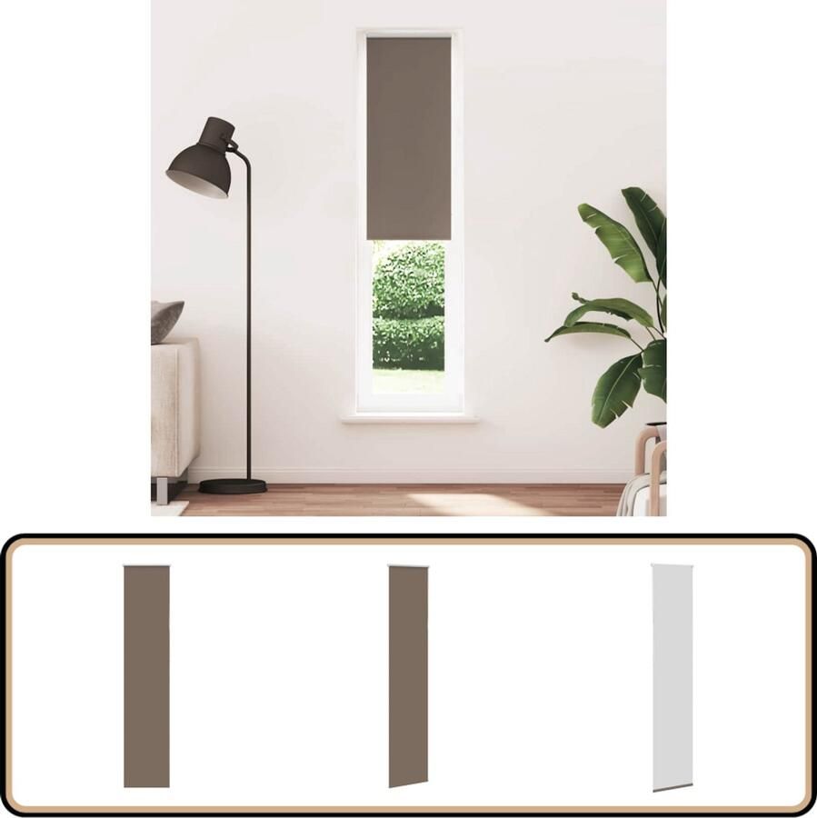 VidaXL Rolgordijn Verduisterend Koffie 50x230 cm Rolgordijn Privacy Gordijnen Lichtwerkende Gordijnen Kamerscherm Interieur Decoratie