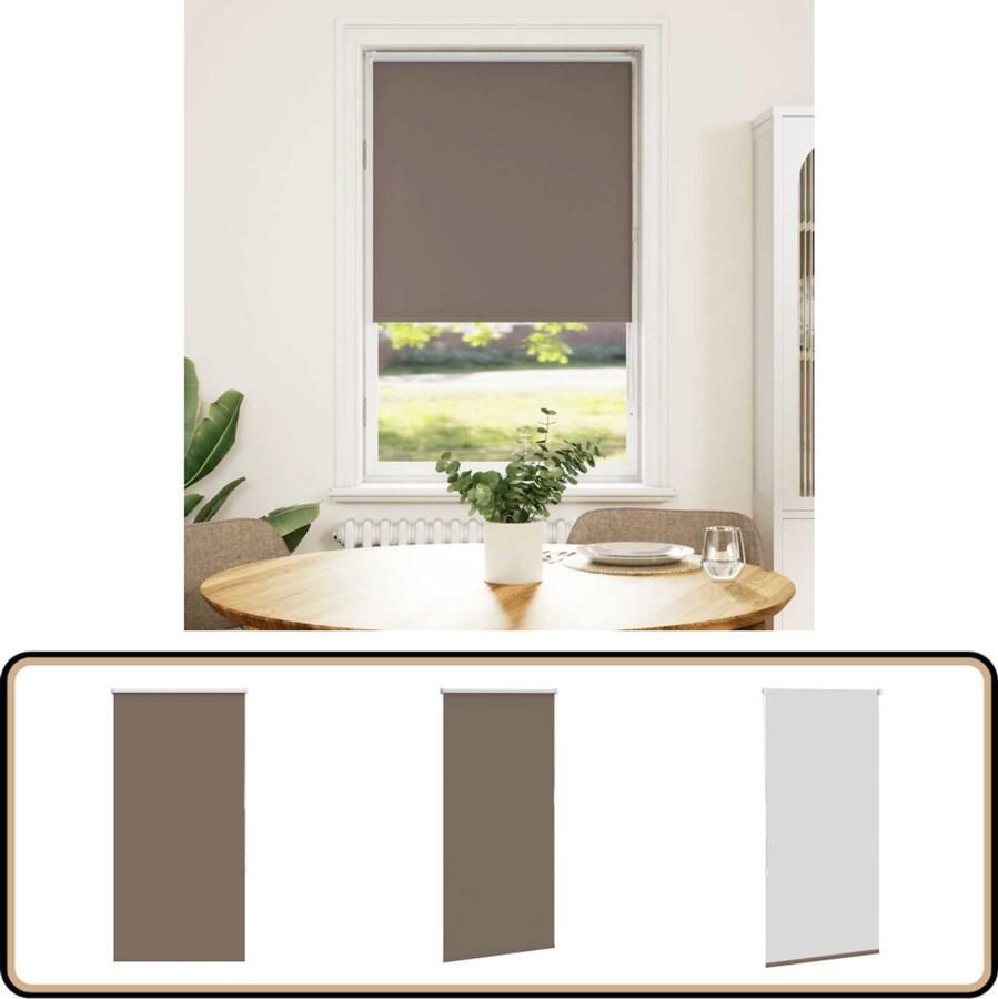 VidaXL Rolgordijn Verduisterend Koffie 65x175 cm Rolgordijnen Privacy Gordijnen Verduisteringsgordijnen Kamerscherm Koffiekleurig Gordijn