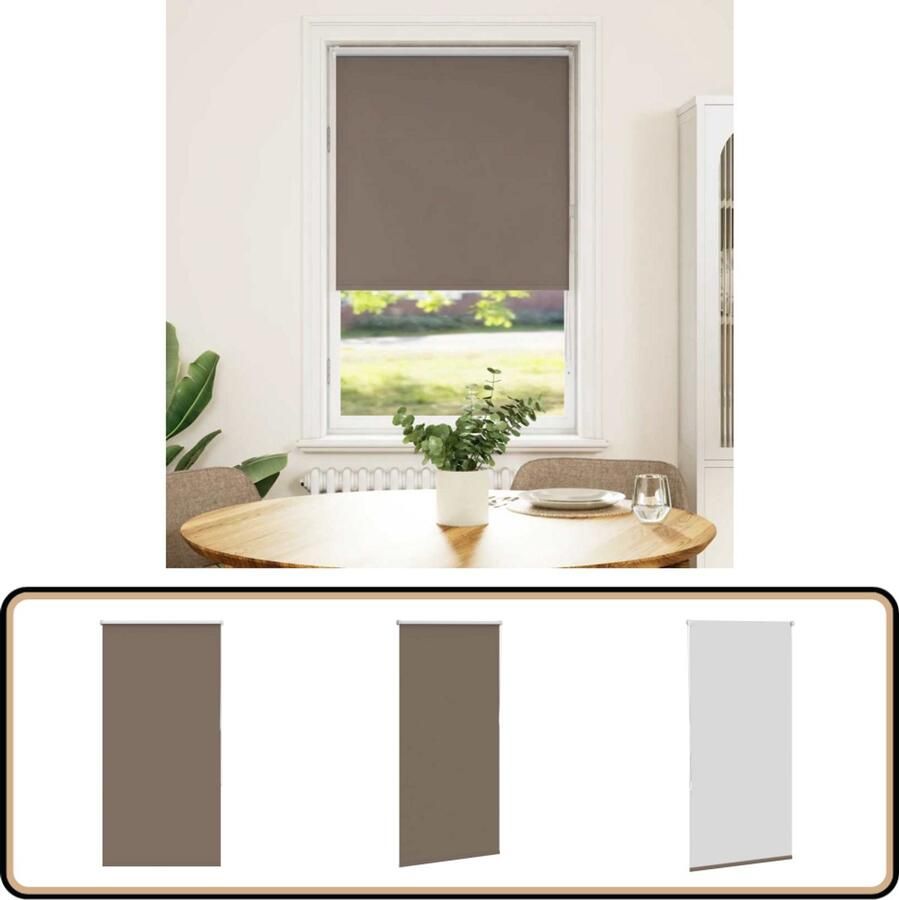 VidaXL Rolgordijn Verduisterend Koffie 70x150 cm Rolgordijn Privacy Gordijntje Lichtwerende Gordijnen Kamerscherm Interieur Decoratie