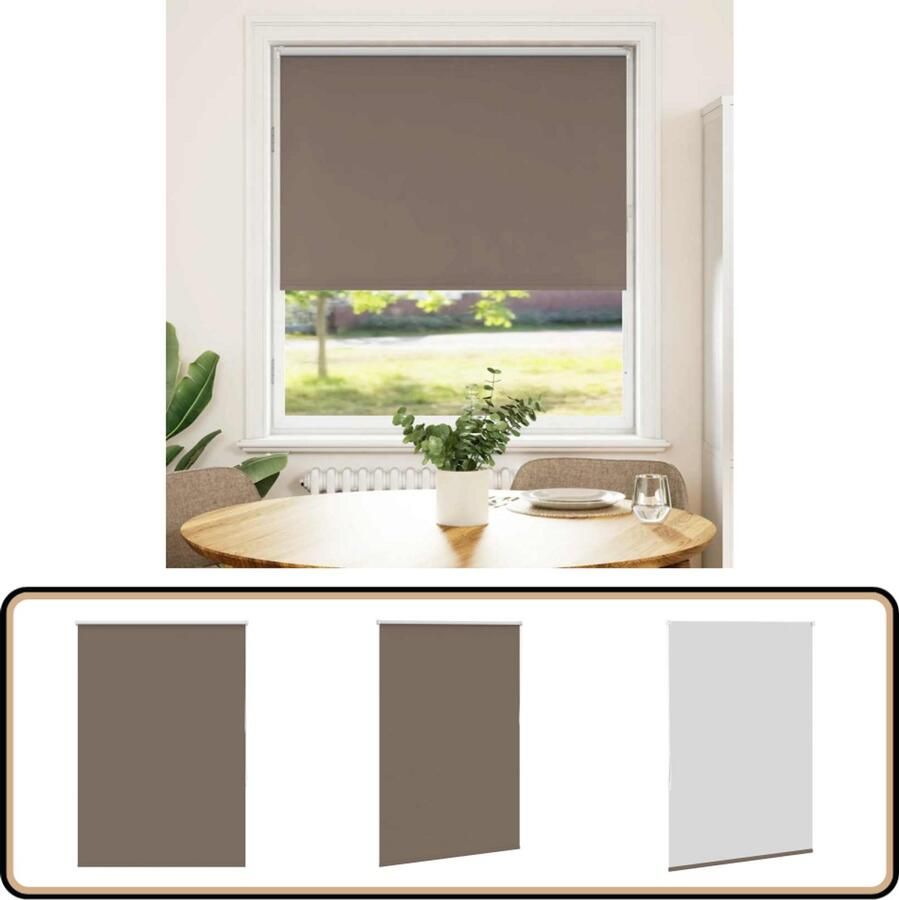 VidaXL Rolgordijn verduisterend Koffie 90x175 cm Rolgordijnen Gordijnen Verduisterend Kamerscherm Woonaccessoires