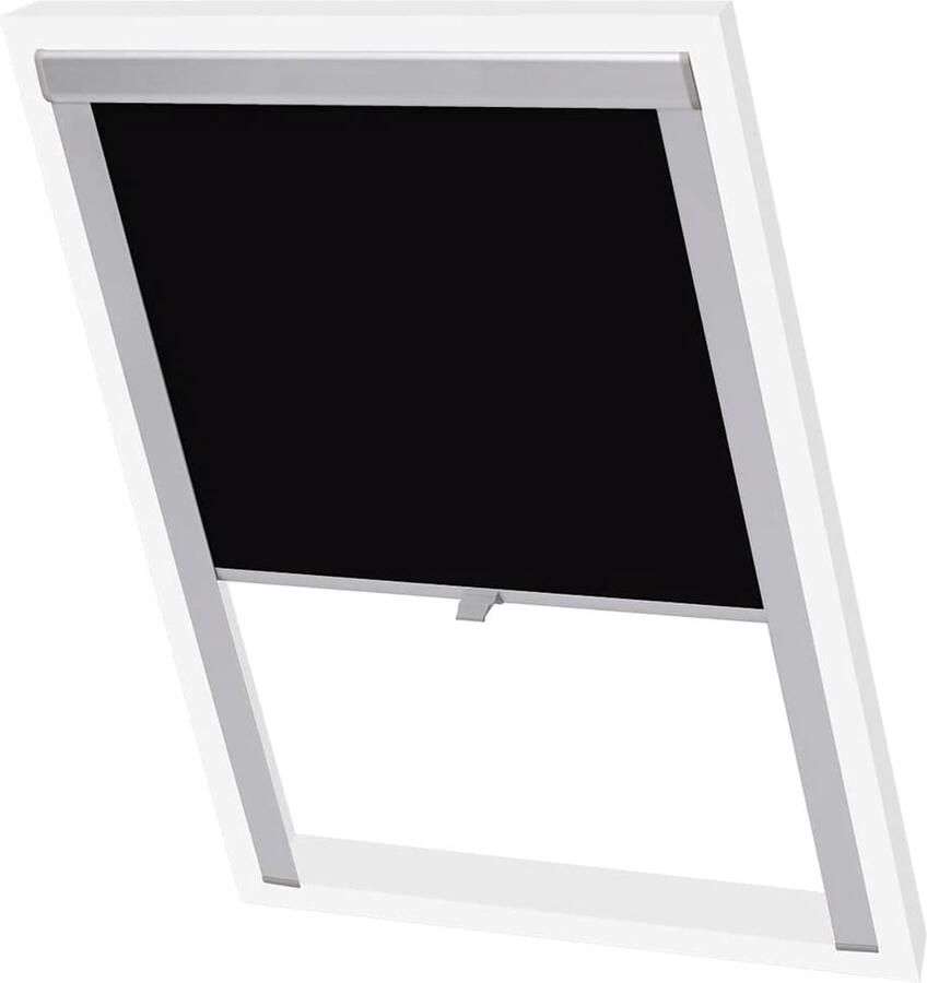 VidaXL Rolgordijn verduisterend zwart MK06 Rolgordijn Velux Blackout Zonwering Dakraam Interieurdecoratie Kamerscherm Privacy Lichtregeling Zwarte Rolgordijn Mk06 - Foto 2