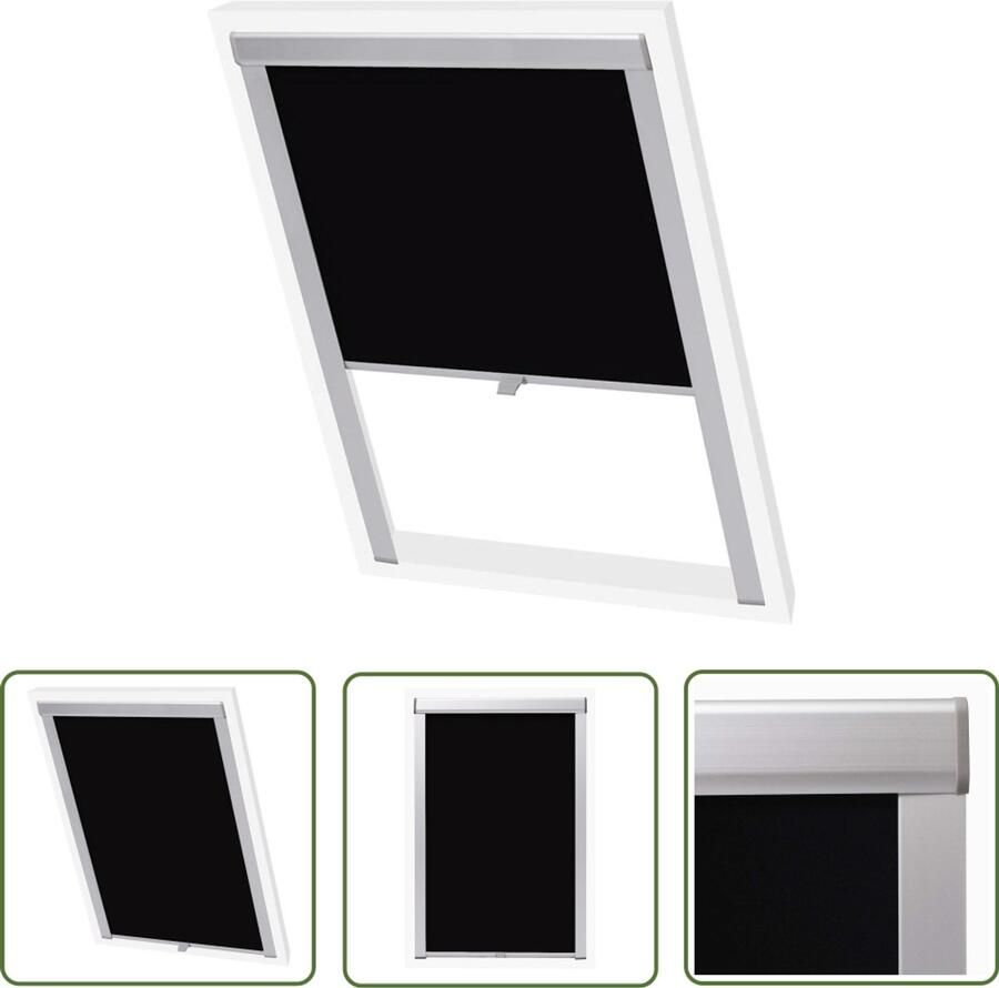 VidaXL Rolgordijn verduisterend zwart MK06 Rolgordijn Velux Blackout Zonwering Dakraam Interieurdecoratie Kamerscherm Privacy Lichtregeling Zwarte Rolgordijn Mk06