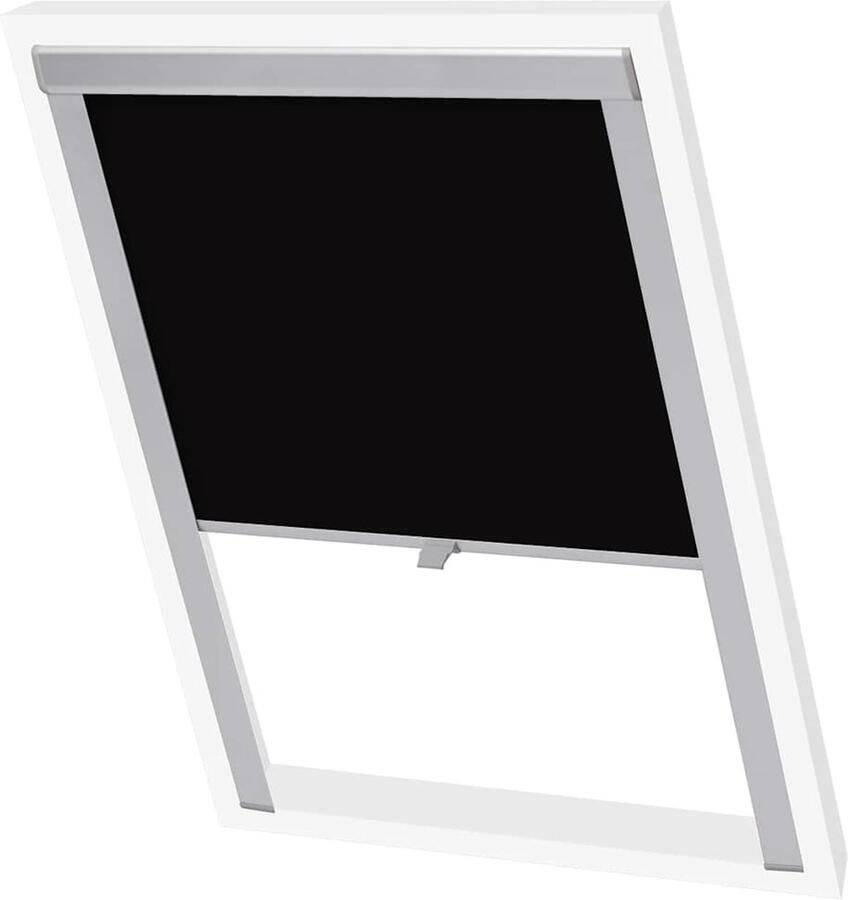 VidaXL Rolgordijn verduisterend Zwart UK08 Rolgordijn Velux Blackout Zonwering Dakraam Interieurdecoratie Kamerscherm Privacy Lichtregeling Zwarte Rolgordijn - Foto 2