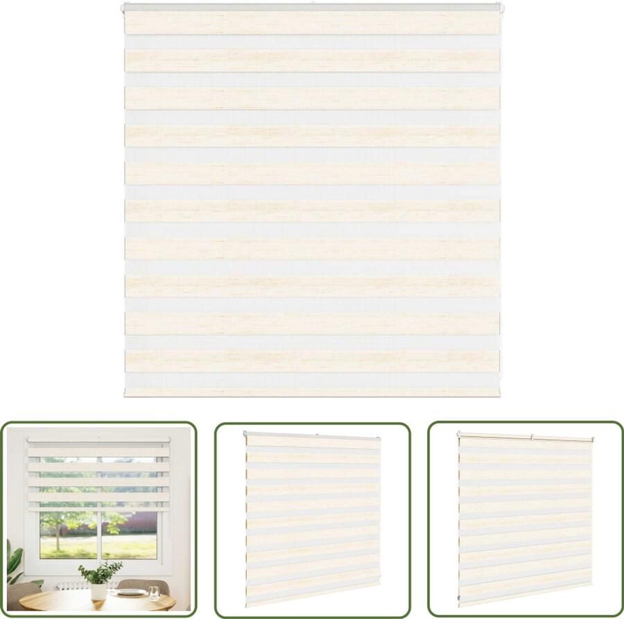 The Living Store Zebra rolgordijn 140x100 cm stofbreedte 135 9 cm marmerbeige Zebra Gordijn Rolgordijn Zonwering Privacy Kamerscherm