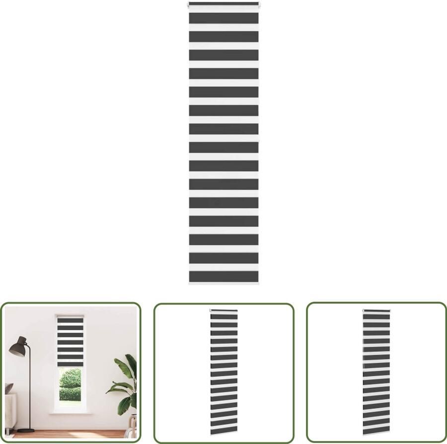 The Living Store Zebra rolgordijn 55x200 cm stofbreedte 50 9 cm zwart Zebra Gordijnen Rolgordijn Zonwering Privacy Gordijnen Kamerscherm