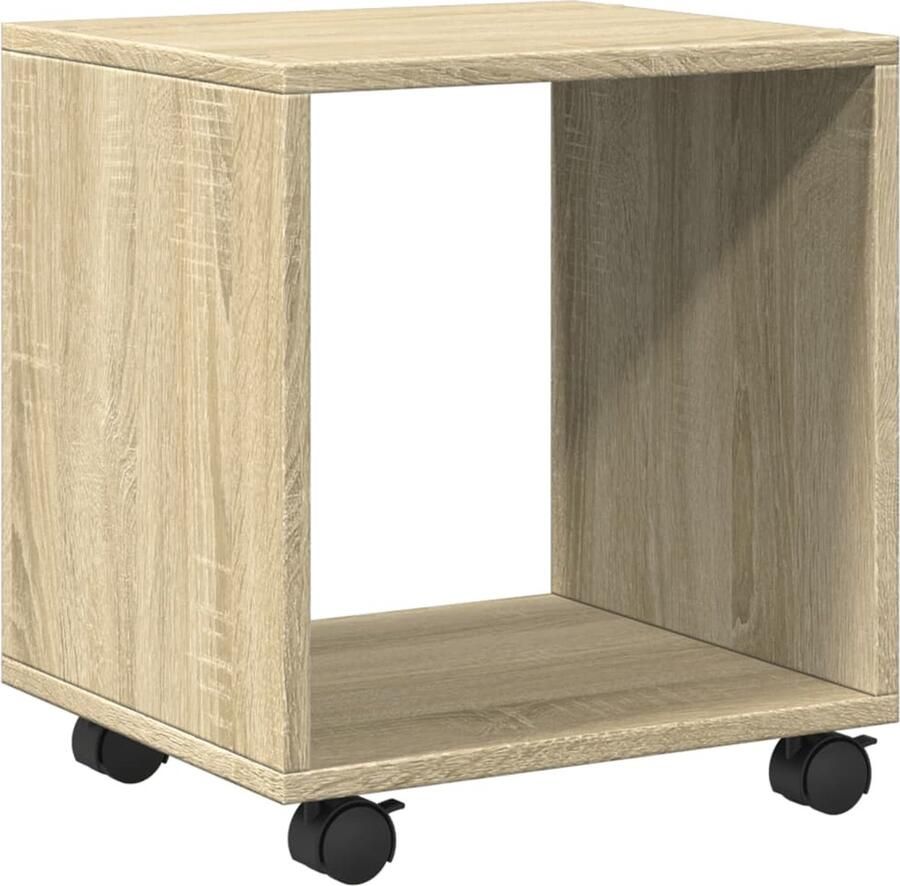 VidaXL Rolkast 37x33x42 5 cm Sonoma eiken Hout Rolkast Houten Kast Opslagkast Woonaccessoires Meubilair Sonomapine Multifunctioneel Compact Robuust Makkelijk Te Verplaatsen Badkamerkast Keukenkast Slaapkamers