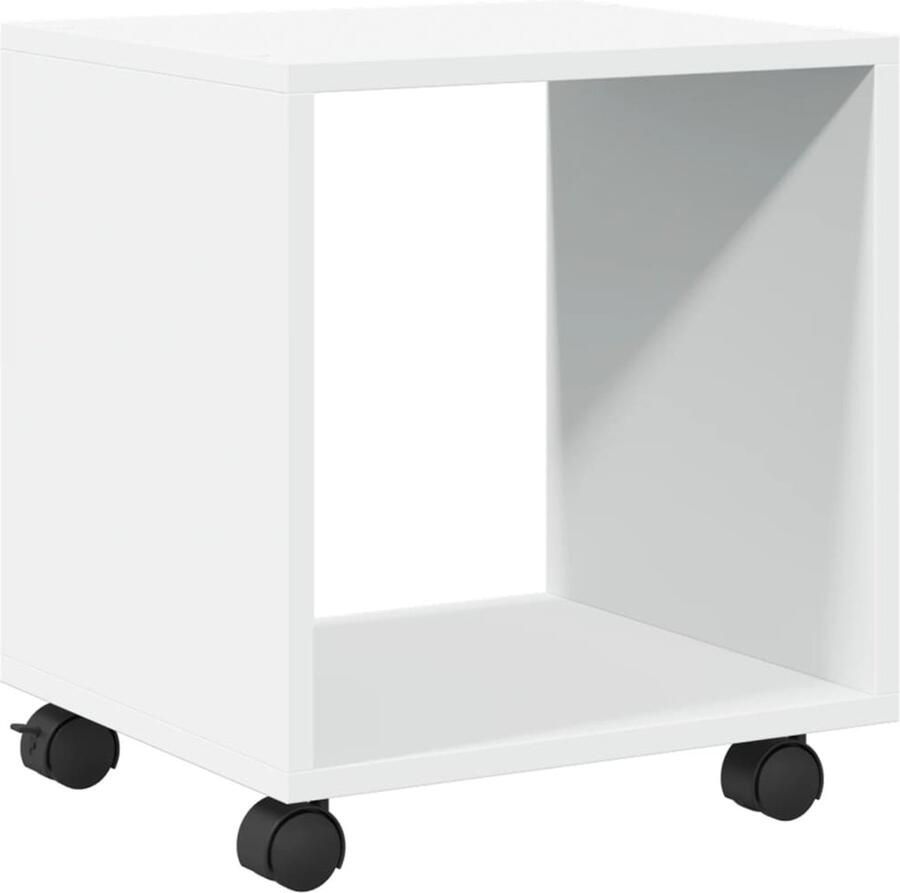 VidaXL Rolkast 37x33x42 5 cm Bewerkt hout Wit Rolkast Kasten Opslagruimte Houten Kast Wit Meubilair Multifunctioneel Meubel Badkamerkast Woonkamerkast Kantooraccessoires Bureau Accessoires