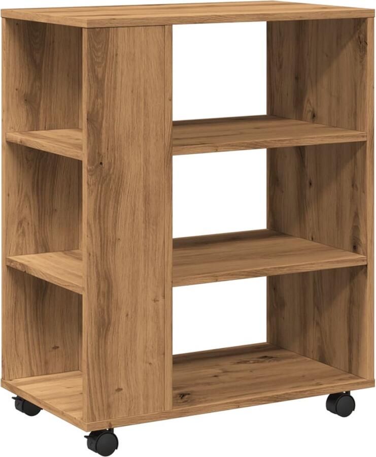 VidaXL Rolkast 60x35x75 cm Artisan Eiken Rollende Kast Rollende Kasten Kast Opbergkast Op Wielen