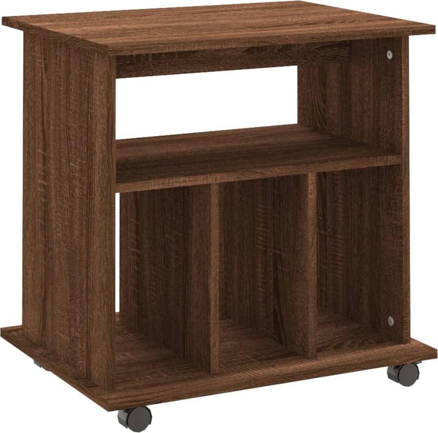 VidaXL Kast verrijdbaar 60x45x60 cm bewerkt hout bruineikenkleurig
