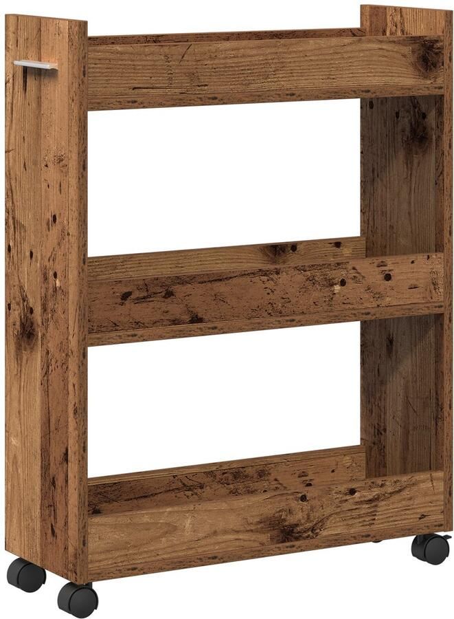 VidaXL Kast Oud Hout Massief Hout Compact Draagbaar Opslageenheid