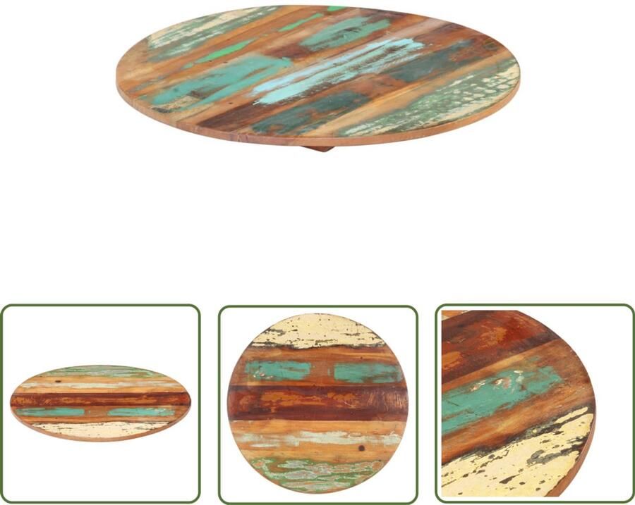 VidaXL Rond Tafelblad 50 cm Gerecycled Hout Tafeltje Tafelblad Vintage Tafel Industriële Tafel Design Tafel Tweedehands Meubilair Gerecycled Hout Massief Hout Rond Tafelblad