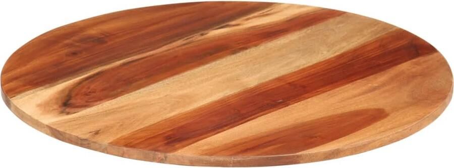 The Living Store Houten Tafelblad Massief Sheeshamhout 70 cm Diameter Rustieke Charme Inclusief Houtsteunen Gepolijst Geschilderd Gelakt Houten Tafelblad Ronde Tafel Acacia Hout Vintage Tafel Landelijke Tafel - Foto 7