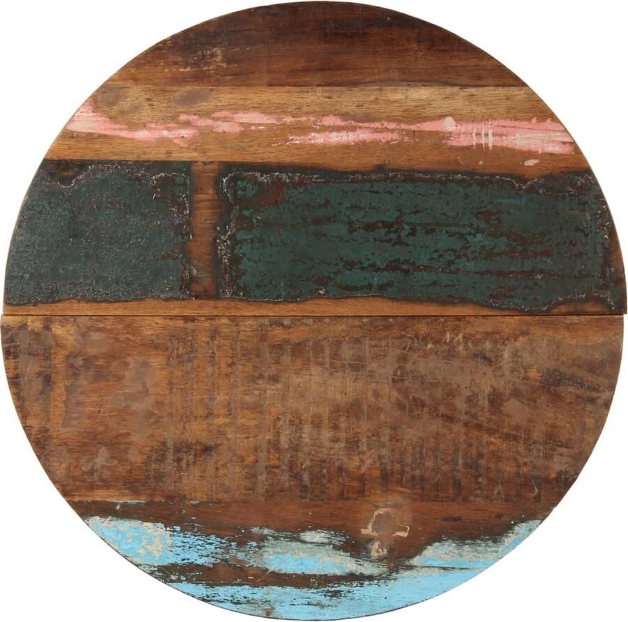 VidaXL Rond Tafelblad 70 cm Massief Gerecycled Hout Tafelblad Houten Tafelblad Vintage Tafelblad Industriële Tafelblad Gerecycleerd Hout Massief Hout Rond Tafelblad Salontafel Bijzettafel - Foto 2
