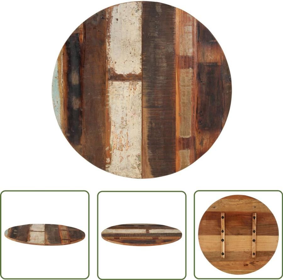 VidaXL Rond Tafelblad 70cm Gerecycled Hout Tafelblad Houten Tafelblad Vintage Tafelblad Industrieel Tafelblad Recyclen Hout Tweedehands Meubilair Salontafel Bijzettafel Eetkamertafel