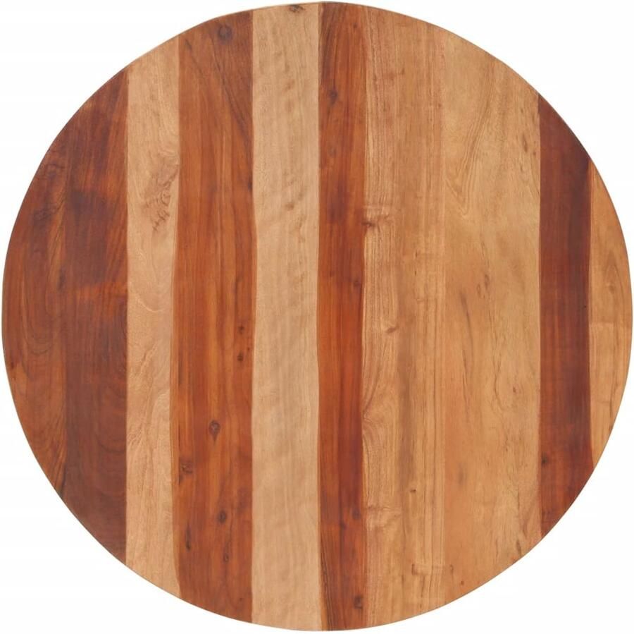 VidaXL Rond Tafelblad 80 cm Massief Acaciahout Houten Tafelblad Acacia Hout Rond Tafelblad Vintage Tafelblad Landelijke Tafel Salontafel Eettafel - Foto 2