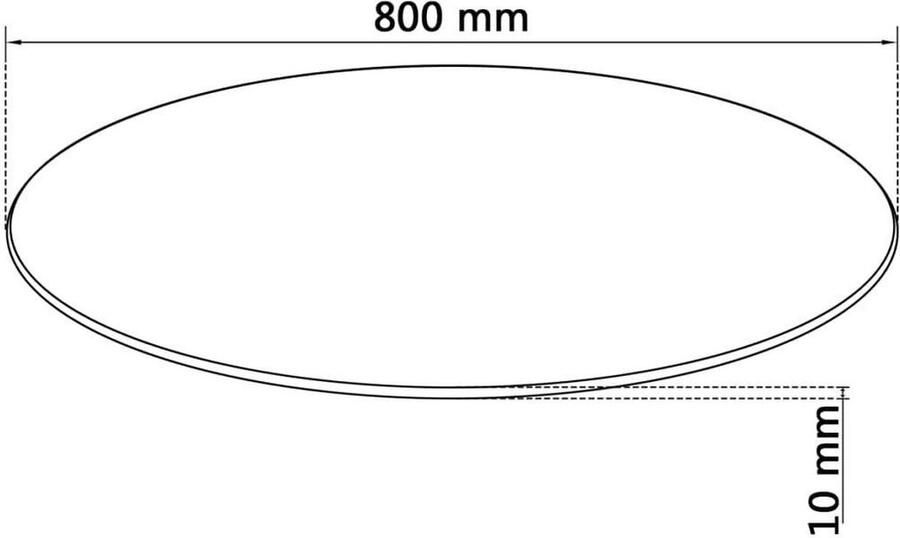 VidaXL Rond tafelblad van gehard glas 800mm zwart Tafelblad Glazen Tafelblad Rond Tafelblad Zwart Tafelblad Keuken Tafelblad Eettafel Blad Salontafel Blad Tuin Tafelblad Gehard Glas Tafelblad Vervangen Tafeldecoratie - Foto 2