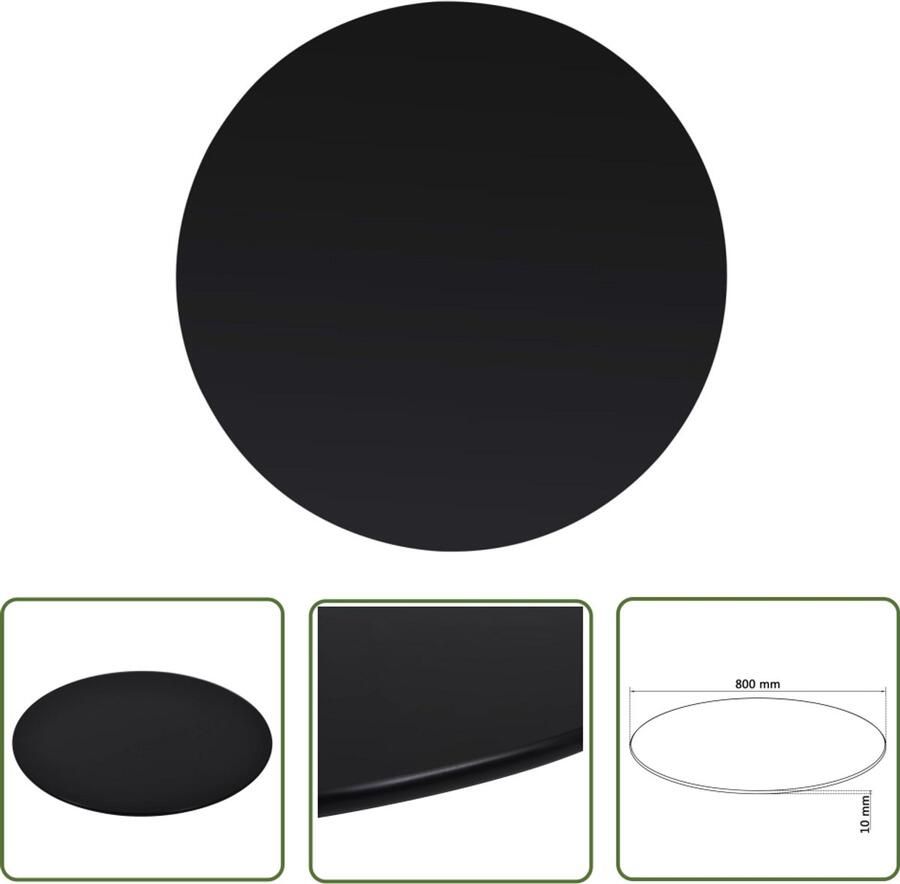 VidaXL Rond tafelblad van gehard glas 800mm zwart Tafelblad Glazen Tafelblad Rond Tafelblad Zwart Tafelblad Keuken Tafelblad Eettafel Blad Salontafel Blad Tuin Tafelblad Gehard Glas Tafelblad Vervangen Tafeldecoratie