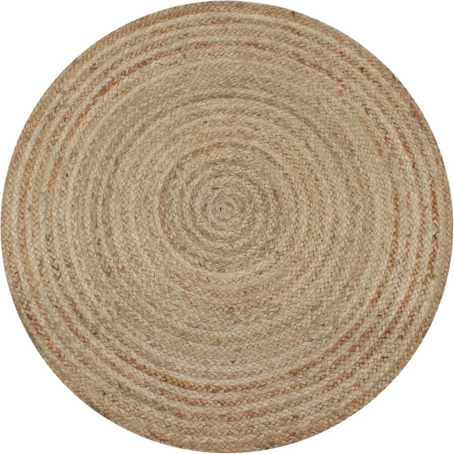 VidaXL Rond Tapijt 120 cm Gevlochten Jute Vloerkleed Ronde Vloerkleed Natuurtapijt Handgeweven Tapijt Vintage Tapijt Bohemian Tapijt Living Room Decor Jute Accessoires - Foto 2