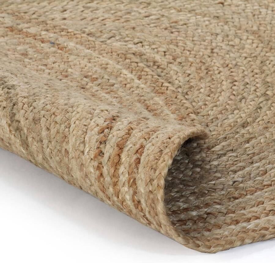 VidaXL Rond Tapijt 120 cm Gevlochten Jute Vloerkleed Ronde Vloerkleed Natuurtapijt Handgeweven Tapijt Vintage Tapijt Bohemian Tapijt Living Room Decor Jute Accessoires