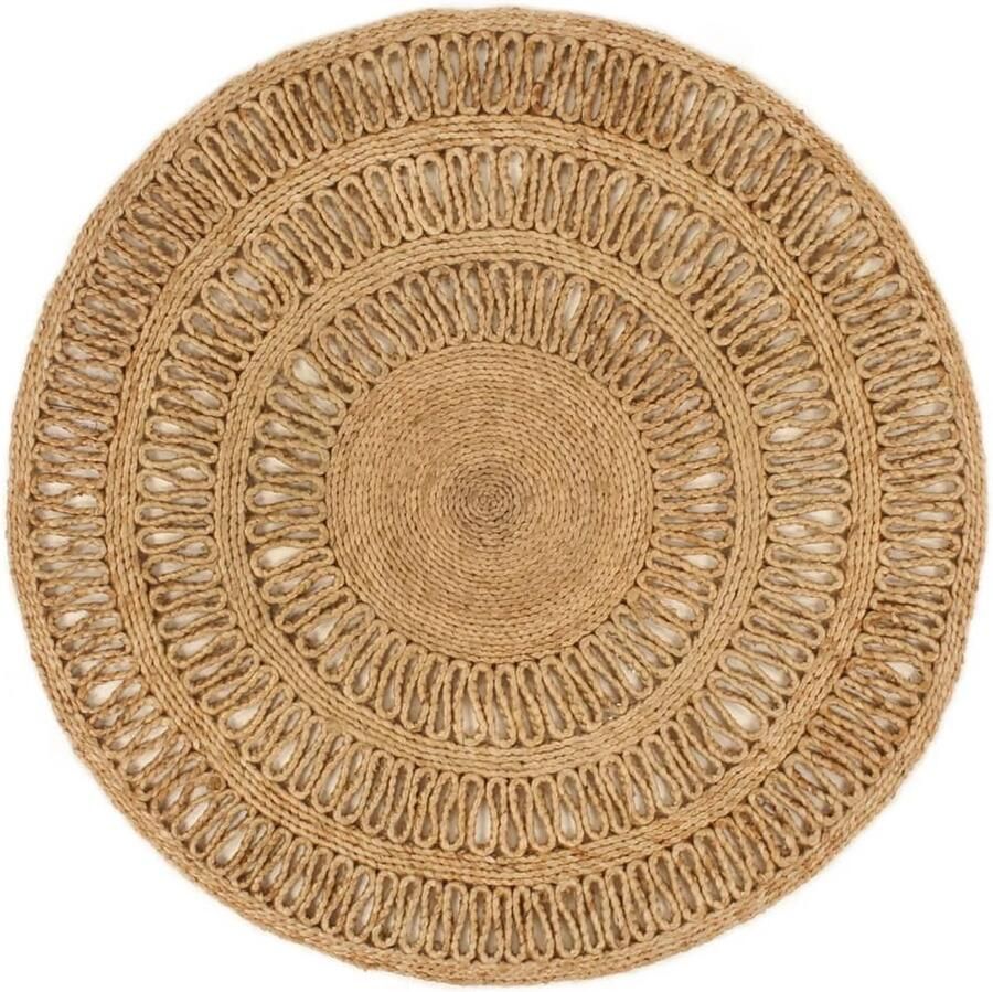 VidaXL Ronde Jute Tapijt 90 cm Handgemaakt Jute Tapijt Natuurtapijt Ronde Tapijten Woonaccessoires Binnenhuisdecoratie Living Accessoires Slaapkamers Accessoires Entreehal Accessoires - Foto 2