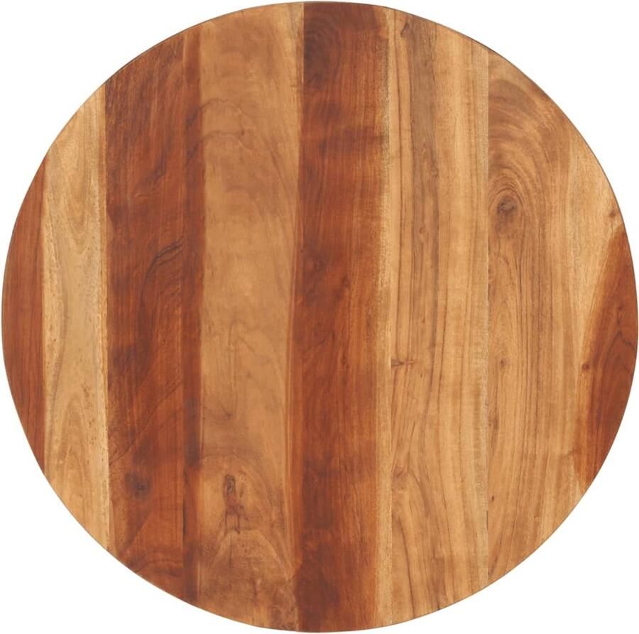 The Living Store Houten Tafelblad Massief Sheeshamhout 70 cm Diameter Rustieke Charme Inclusief Houtsteunen Gepolijst Geschilderd Gelakt Houten Tafelblad Ronde Tafel Acacia Hout Vintage Tafel Landelijke Tafel - Foto 3