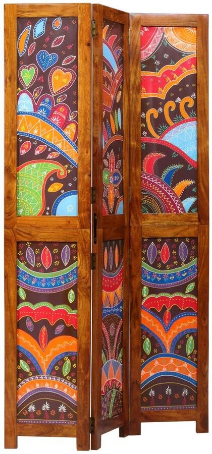 VidaXL Room Divider 3 Panelen Honingbruin 35x1.5x160 cm Massief Hout Acacia