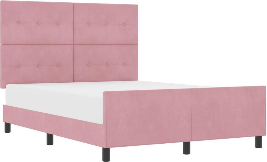 VidaXL Bedframe Roze 140x200 cm Fluweel - Foto 2