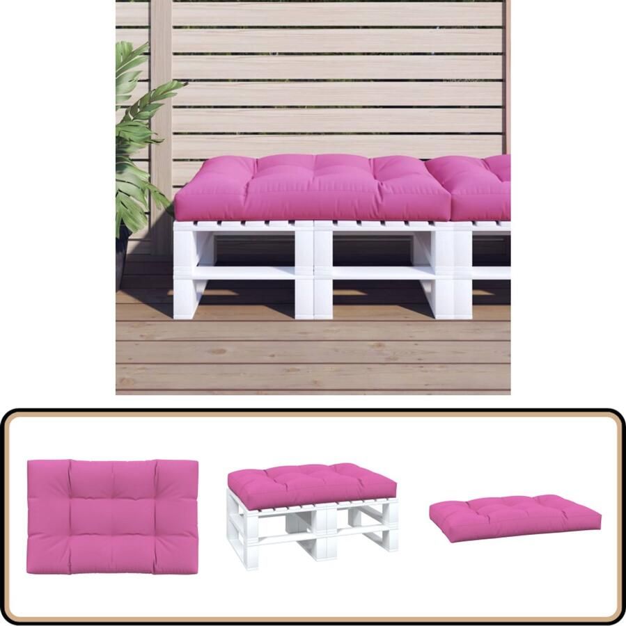VidaXL Roze Palletkussen 120x80x12 cm Palletkussentjes Outdoor Meubilair Tuinkussens Balkondecoratie Lounge Set Patio Accessoires Rozekleur
