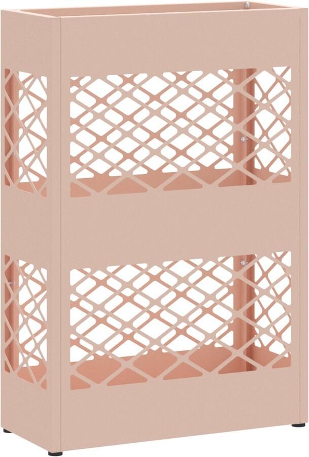 VidaXL Paraplubak Roze Metaal Standaard Decoratieve Inzetstukken