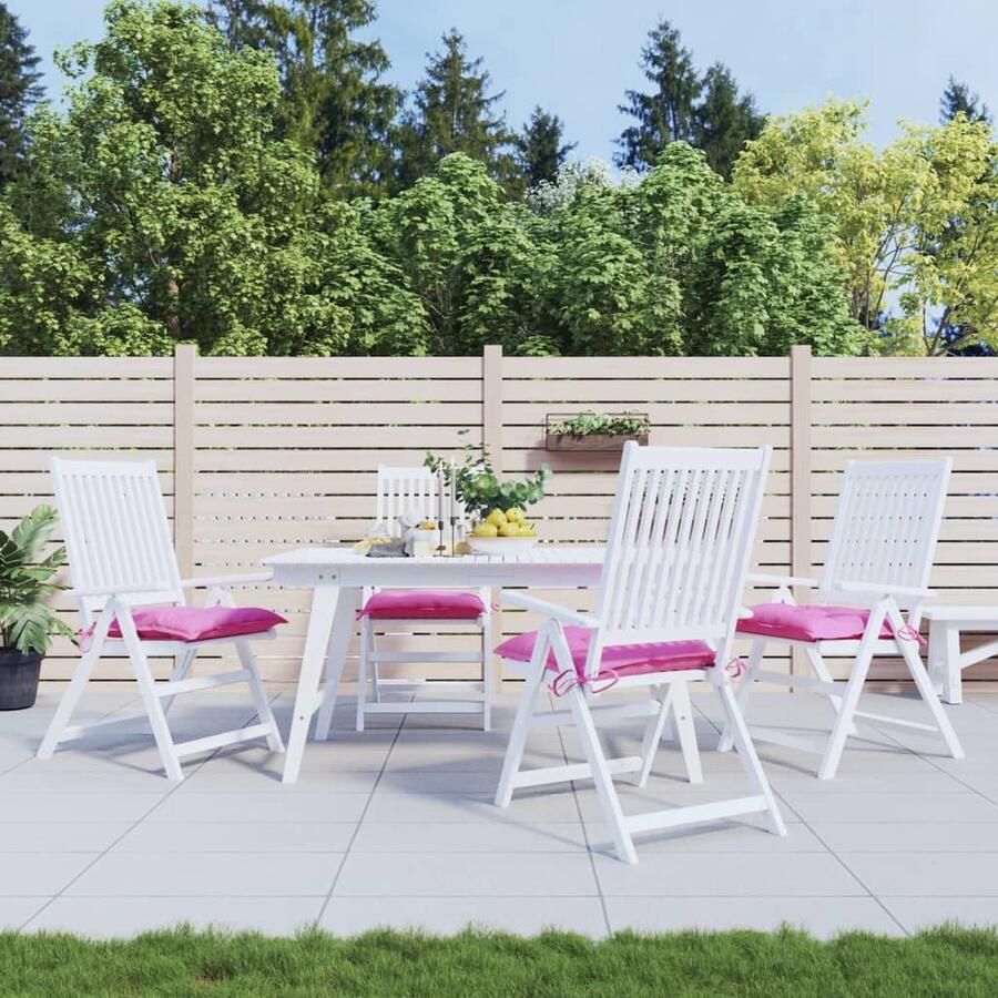 VidaXL Roze Stoelkussens 4 st 40x40x7 cm Stoelkussens Zitzakken Outdoor Accessoires Tuinkussens Patio Furniture Veranda Kussens Rozekleur - Foto 2