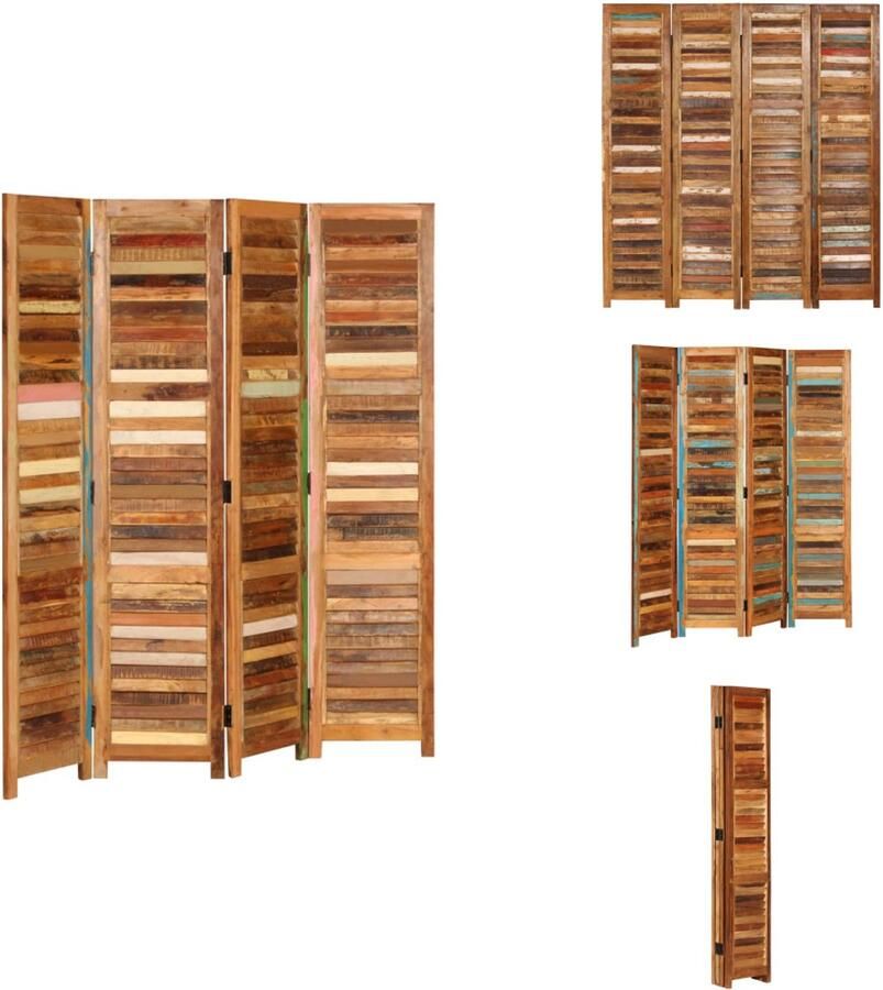 VidaXL Ruimteverdeler Ruimteverdelers Scheidingswand Scheidingswanden Kamerscherm 170 cm massief gerecycled hout