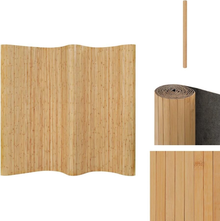 VidaXL Ruimteverdeler Ruimteverdelers Scheidingswand Scheidingswanden Kamerscherm 250x165 cm bamboe natuurlijk