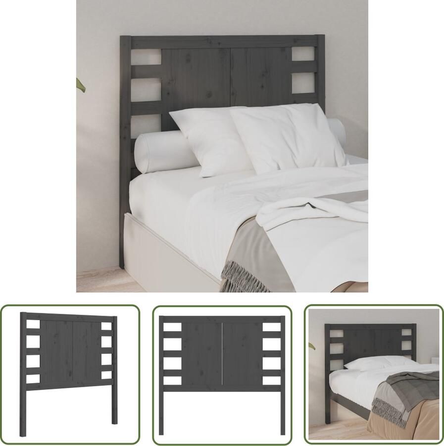 The Living Store houten hoofdeinde Rustic Meubels 81x4x100cm Grijs Houten Hoofdeinde Rustic Hoofdbord Grieze Hoofdbord Bedroom Decor Wooden Headboard