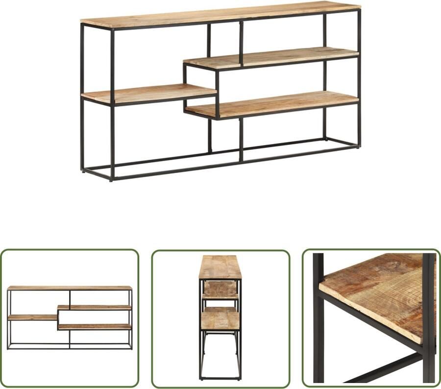 The Living Store Dressoir 150x30x75 cm ruw mangohout Dressoir Industriele Stijl Mangohout Vintage Landelijk