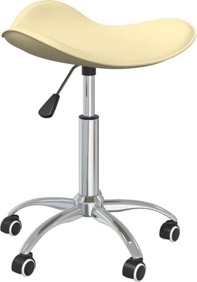 VidaXL Eetkamerstoel draaibaar kunstleer crÃ¨mekleurig