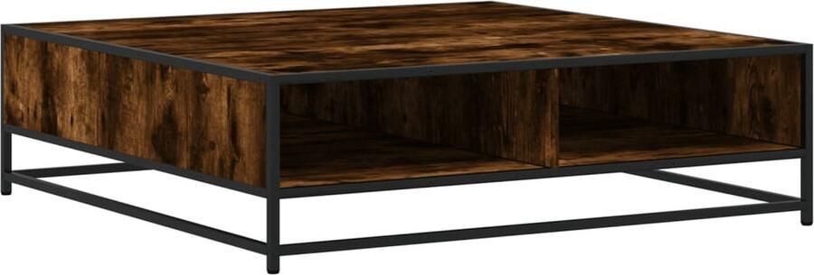 VidaXL Salontafel 100x100x30 cm bewerkt hout en metaal gerookt eiken - Foto 5