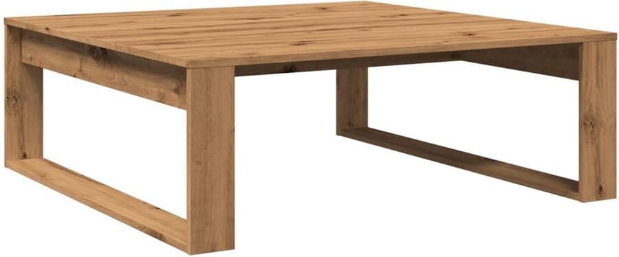 VidaXL Salontafel 100x100x35 cm bewerkt hout artisanaal eikenkleurig Salontafel Salontafels Tafel Bijzettafel