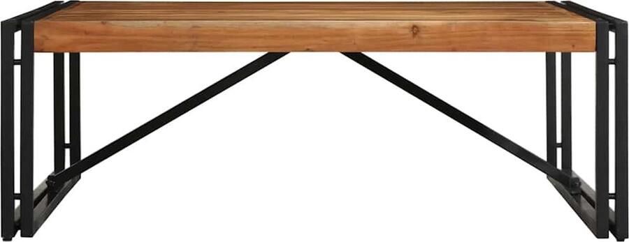VidaXL Salontafel 100x100x35 cm Massief Acaciahout Salontafel Houten Salontafel Acaciablad Industrieel Design Tuintafel Buitentafel Woonkamerdecoratie Livingroom Furniture Coffeetable Side Table