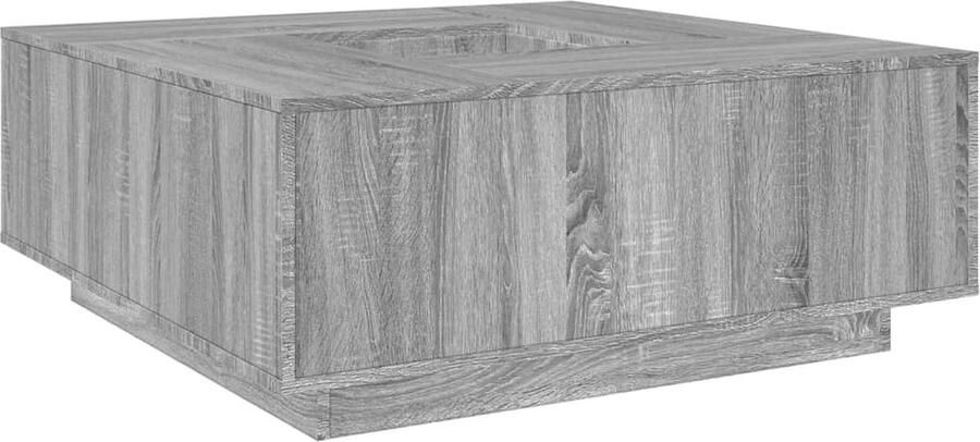 VidaXL Salontafel 100x100x40 cm bewerkt hout grijs sonoma eikenkleurig