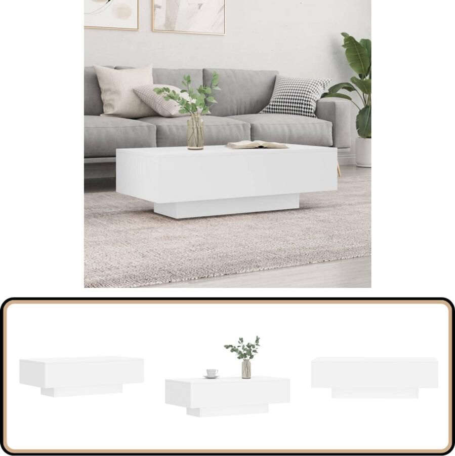 VidaXL Salontafel 100x49 5x31 cm Wit Bewerkt hout Salontafel Salontafels Bijzettafel Tafel